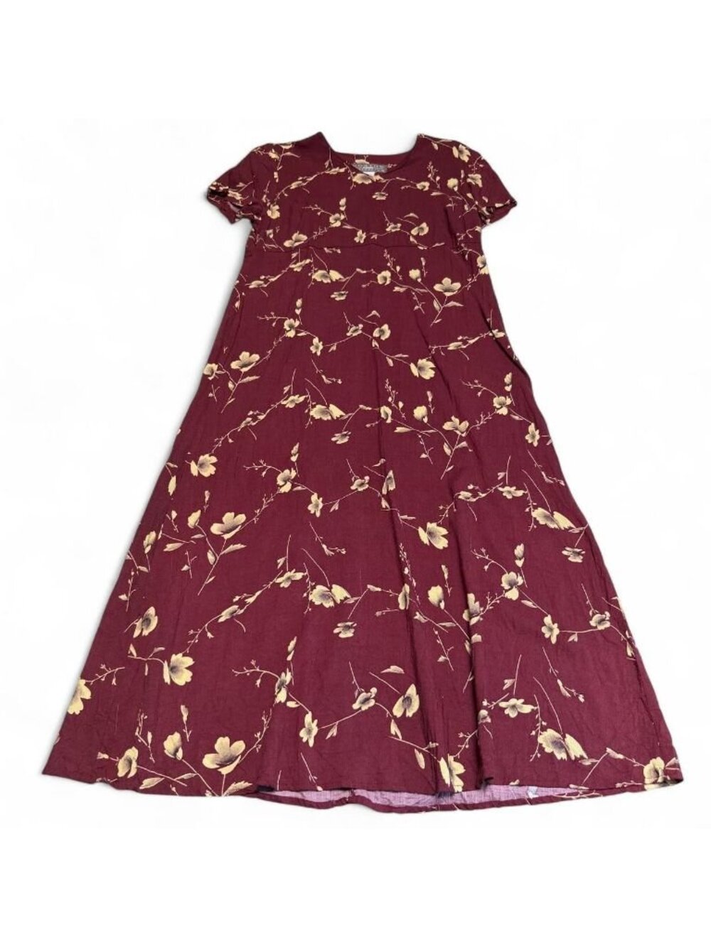 Vintage 90's Floral Empire Waist Maxi Dress Women's Small Petite Grunge Cottage